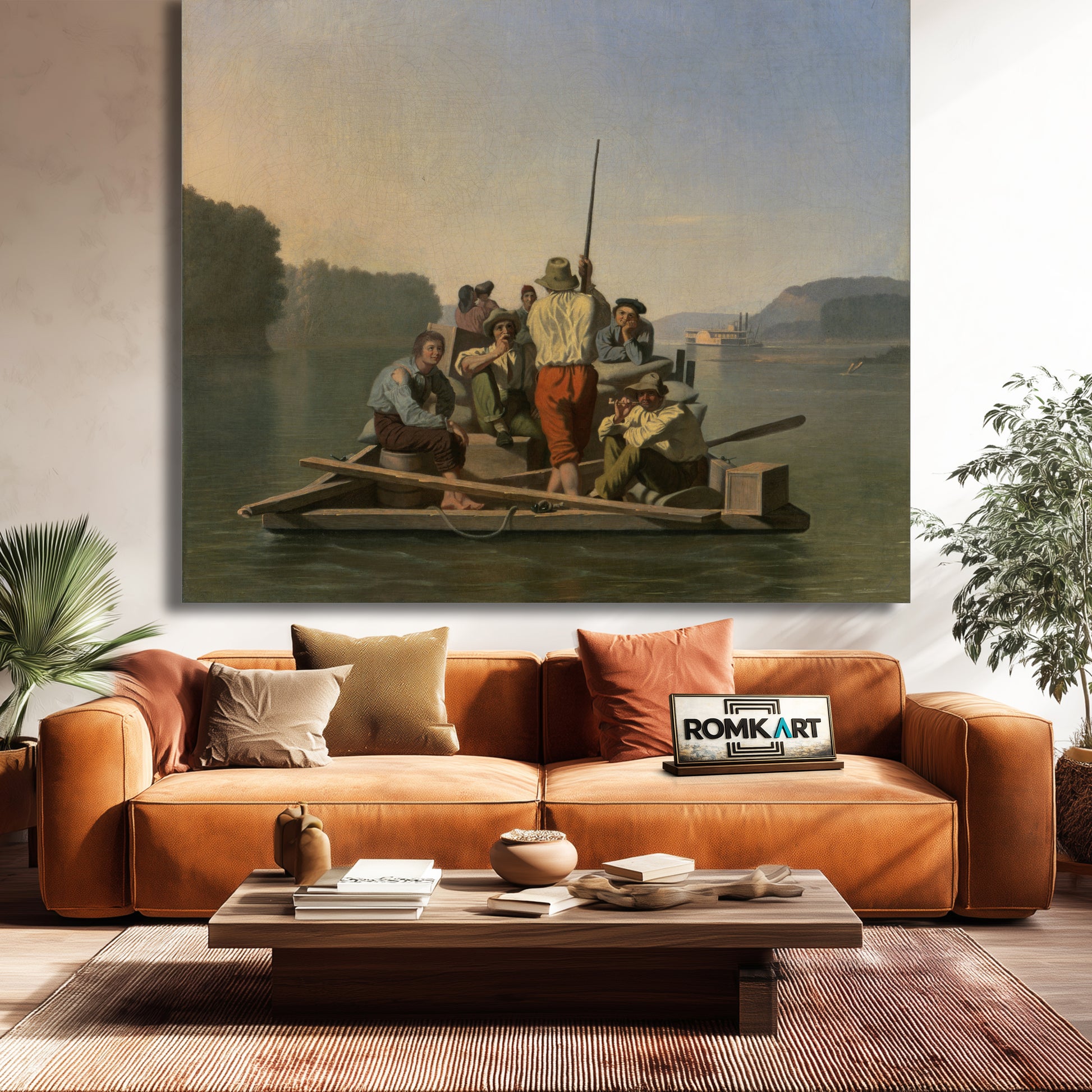 George Caleb Bingham Lighter Relieving A Steamboat Aground – Reproduction