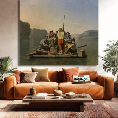 George Caleb Bingham Lighter Relieving A Steamboat Aground – Reproduction