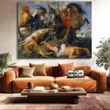 Peter Paul Rubens The Hippopotamus And Crocodile Hunt 1615 – Reproduction
