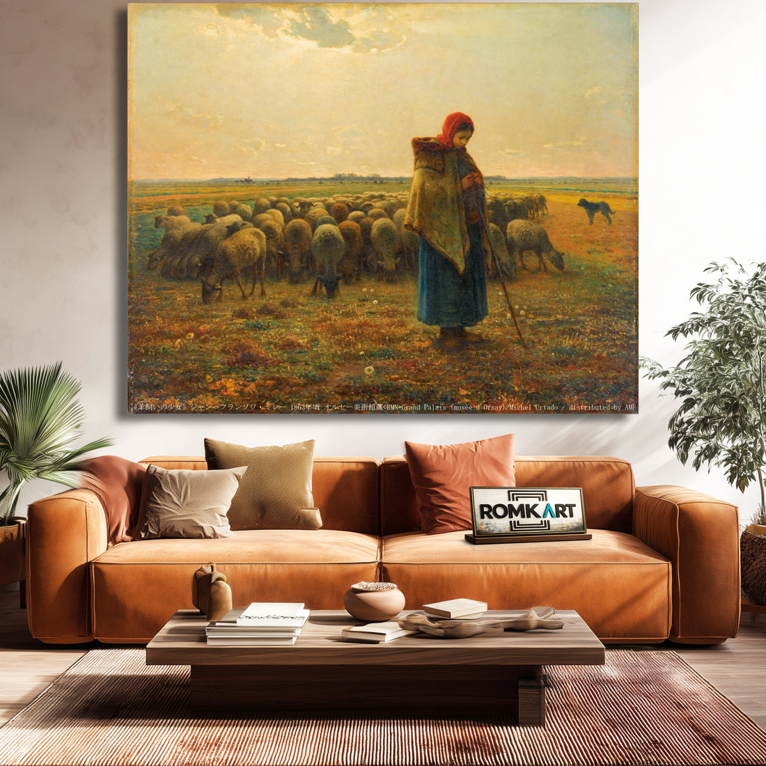 Jean-francois Millet Shepherdess With Her Flock 1864 – Reproduction