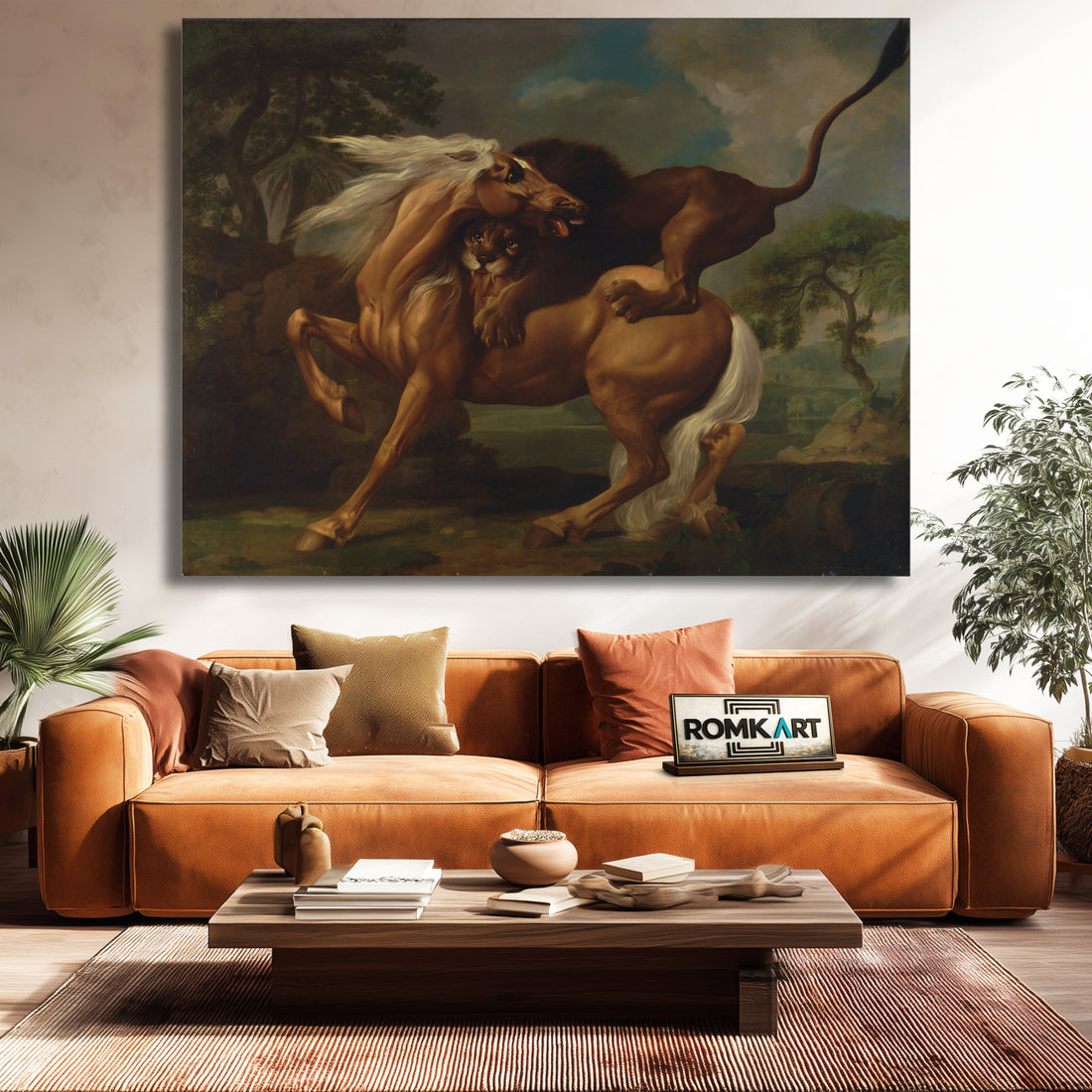 George Stubbs A Lion Attacking A Horse 1762 – Reproduction
