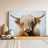 Highland Cow Farm Animal Oil Painting