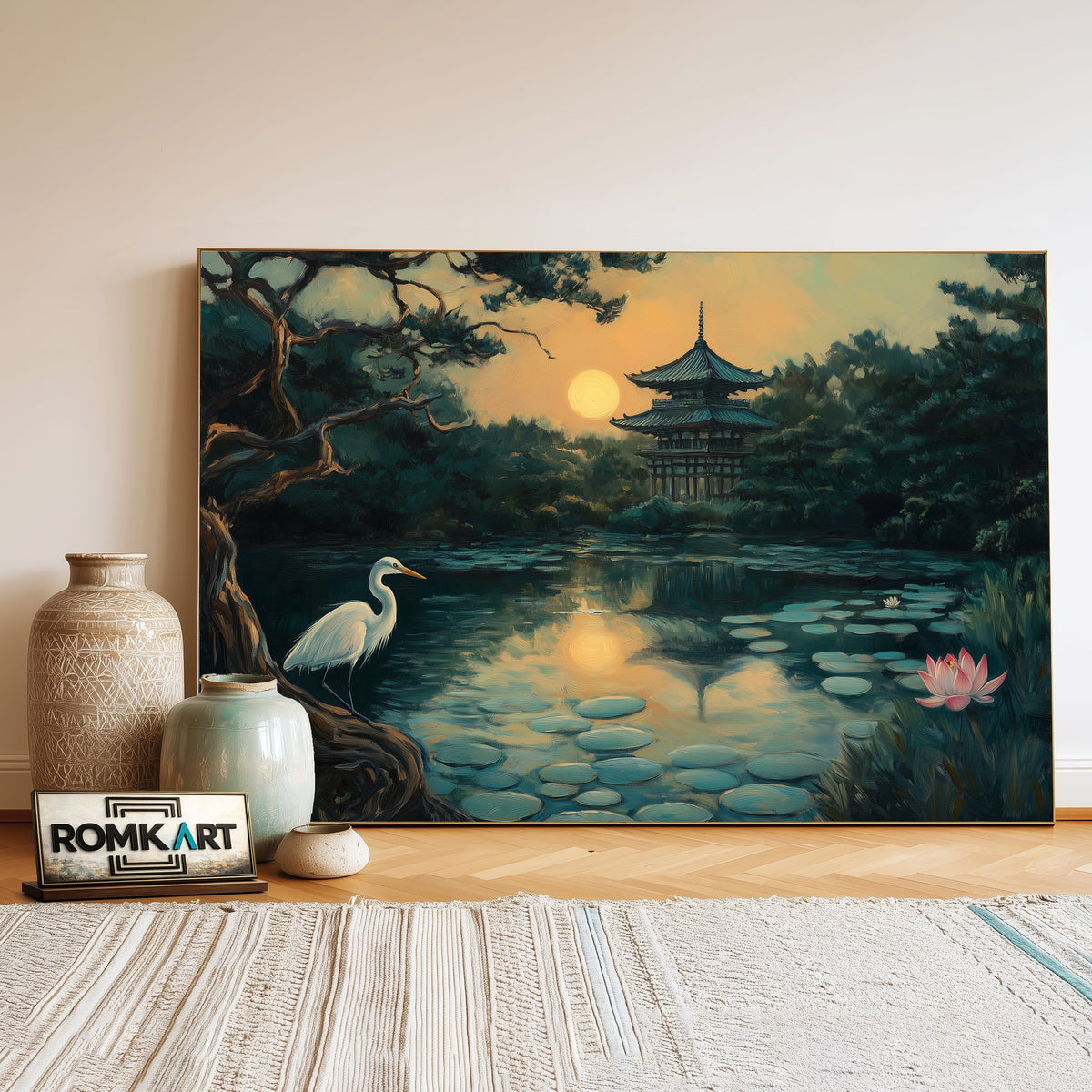 Japanese Garden Asian Art Oil Painting