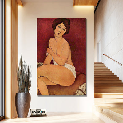 Amedeo Modigliani Nude Sitting On A Divan 1917 – Reproduction