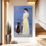 Peder Severin Kroyer Summer Evening At Skagen The Artist Wife And Dog By The Shore 1892 – Reproduction