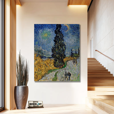Vincent Van Gogh Country Road In Provence By Night 1890 – Reproduction