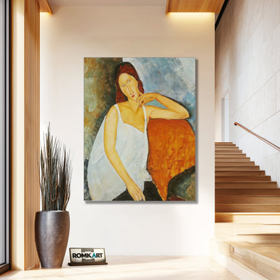 Amedeo Modigliani Portrait Of Jeanne Hebuterne Sitting 1918 – Reproduction