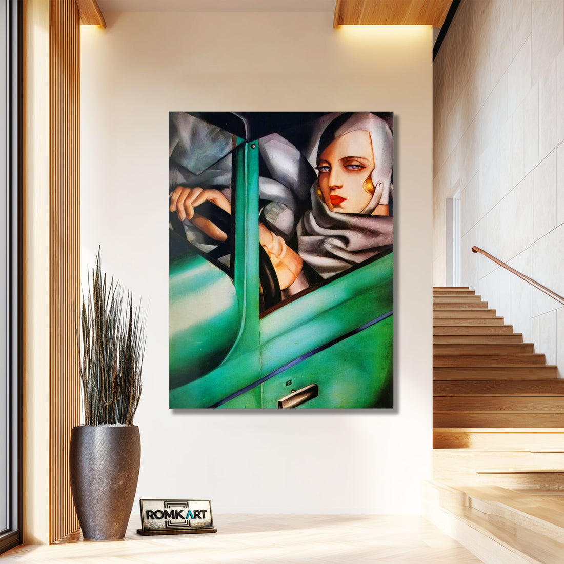 Tamara De Lempicka In A Green Bugatti 1929 – Reproduction