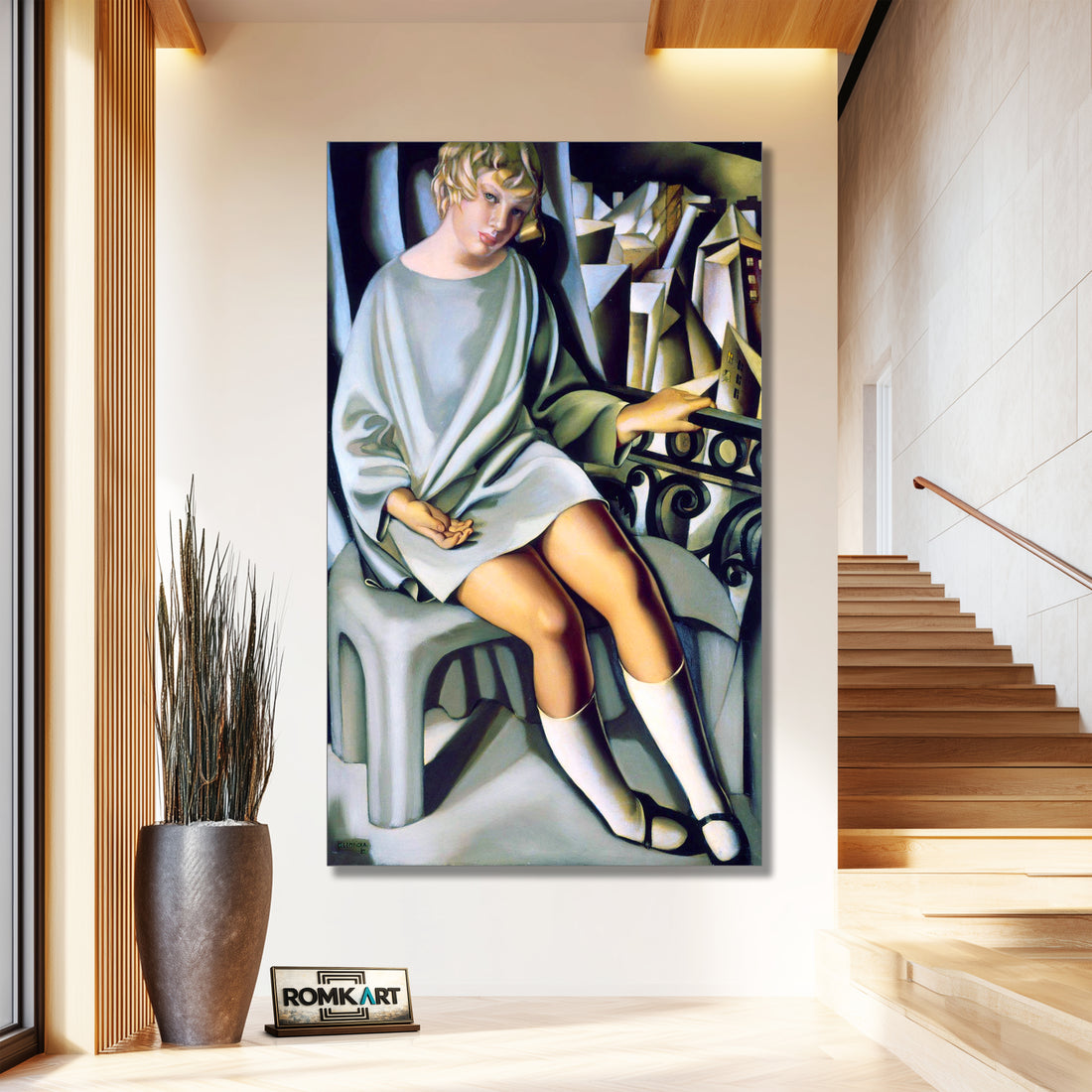 Tamara De Lempicka Kizette On The Balcony 1927 – Reproduction