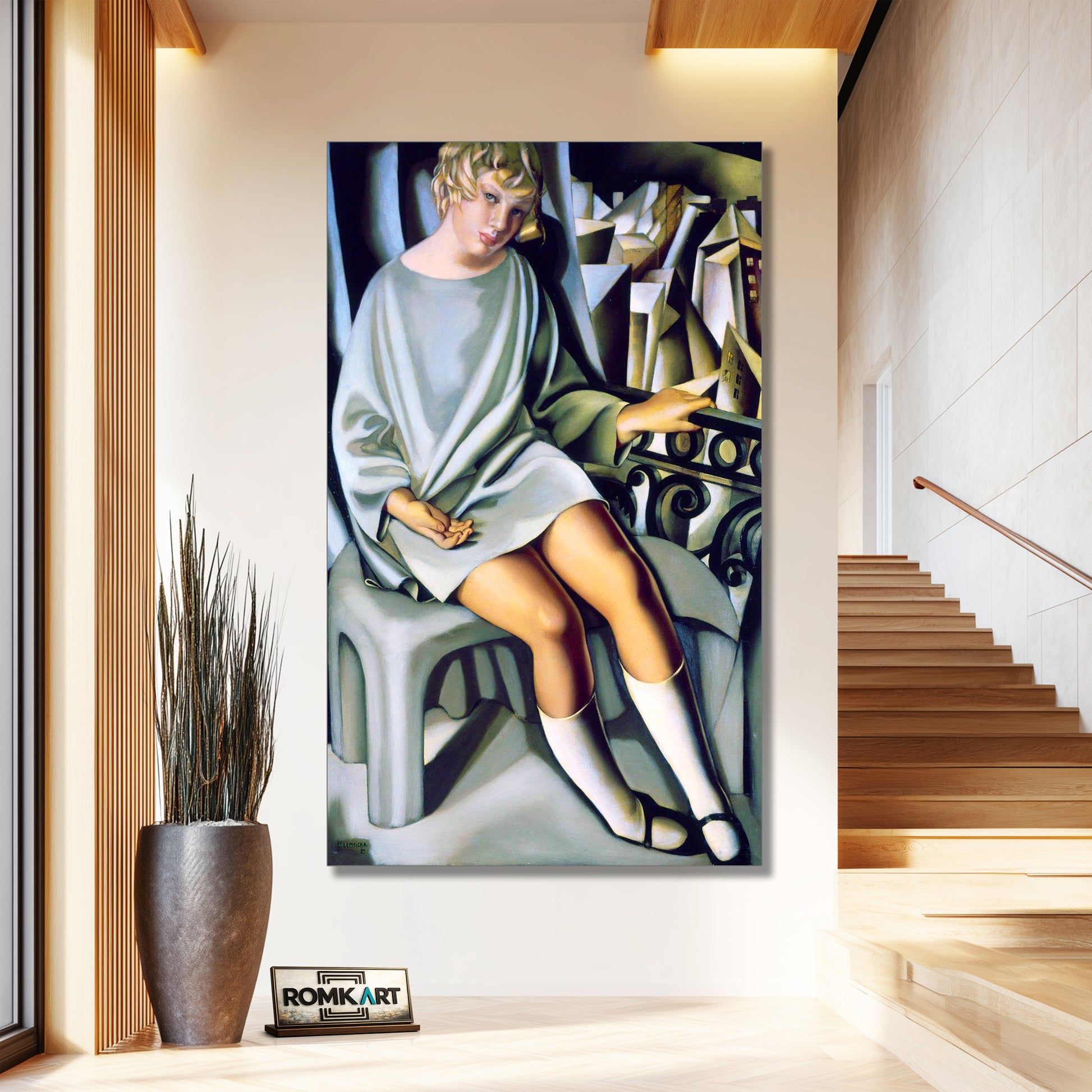 Tamara De Lempicka Kizette On The Balcony 1927 – Reproduction