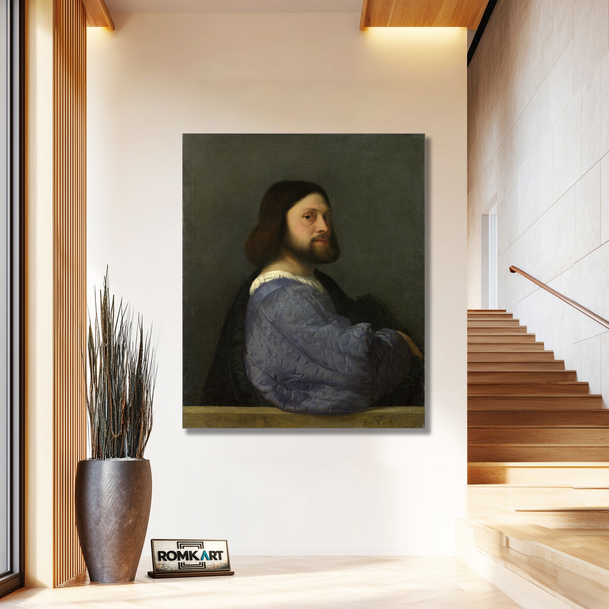 Titian A Man With A Quilted Sleeve Ariosto 1510 – Reproduction