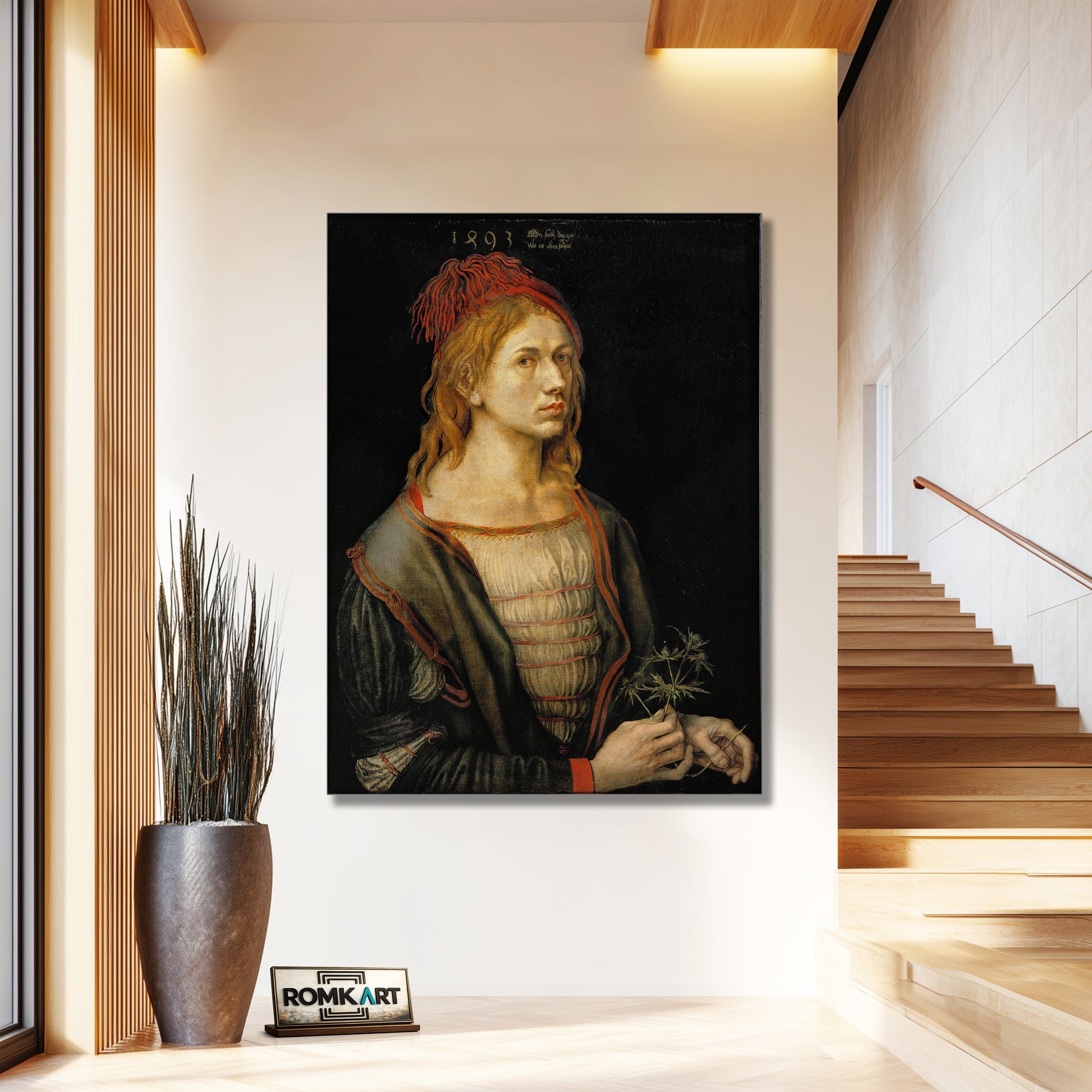Albrecht Durer Portrait Of The Artist Holding A Thistle 1493 – Reproduction