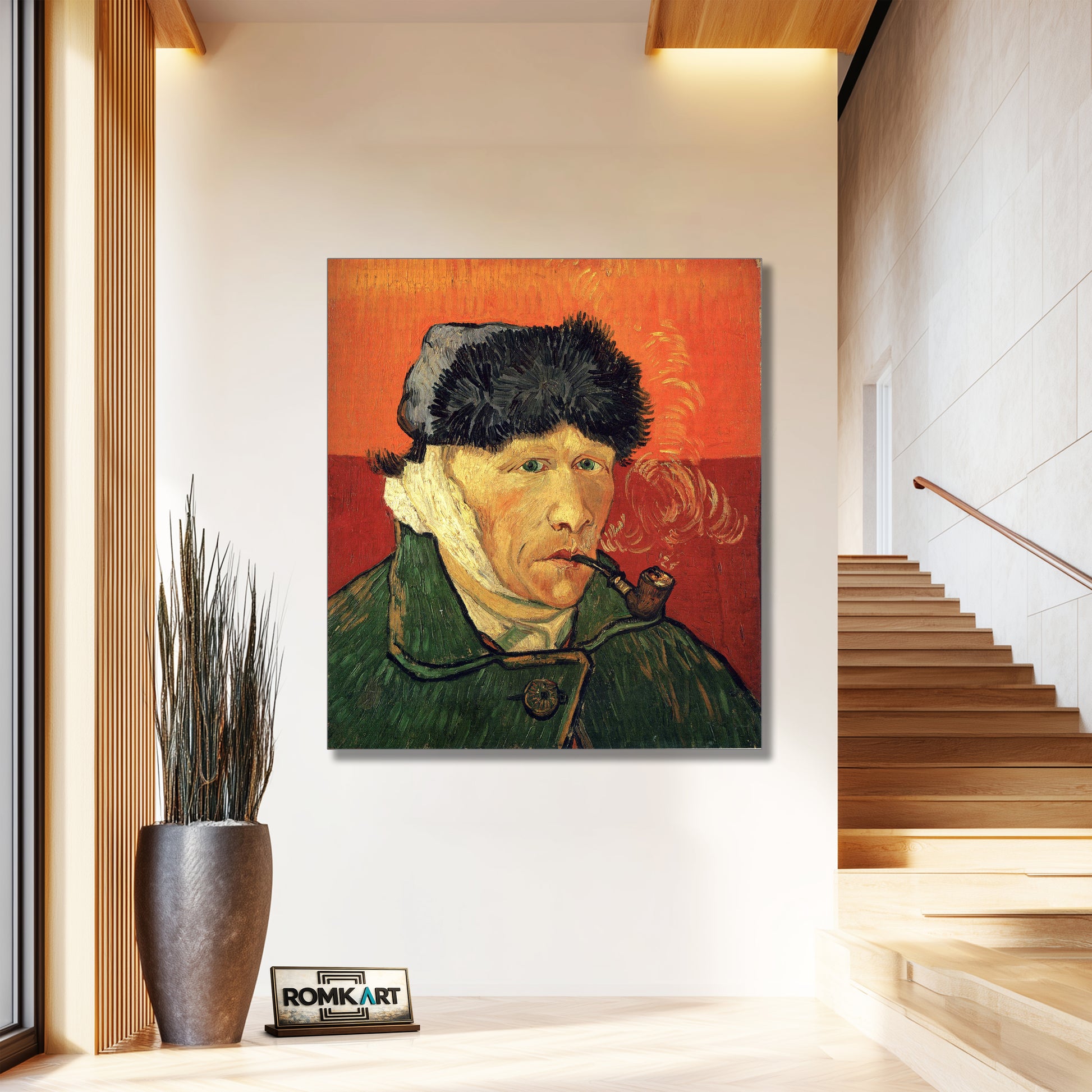 Vincent Van Gogh Self-portrait With Bandaged Ear And Pipe 1889 – Reproduction