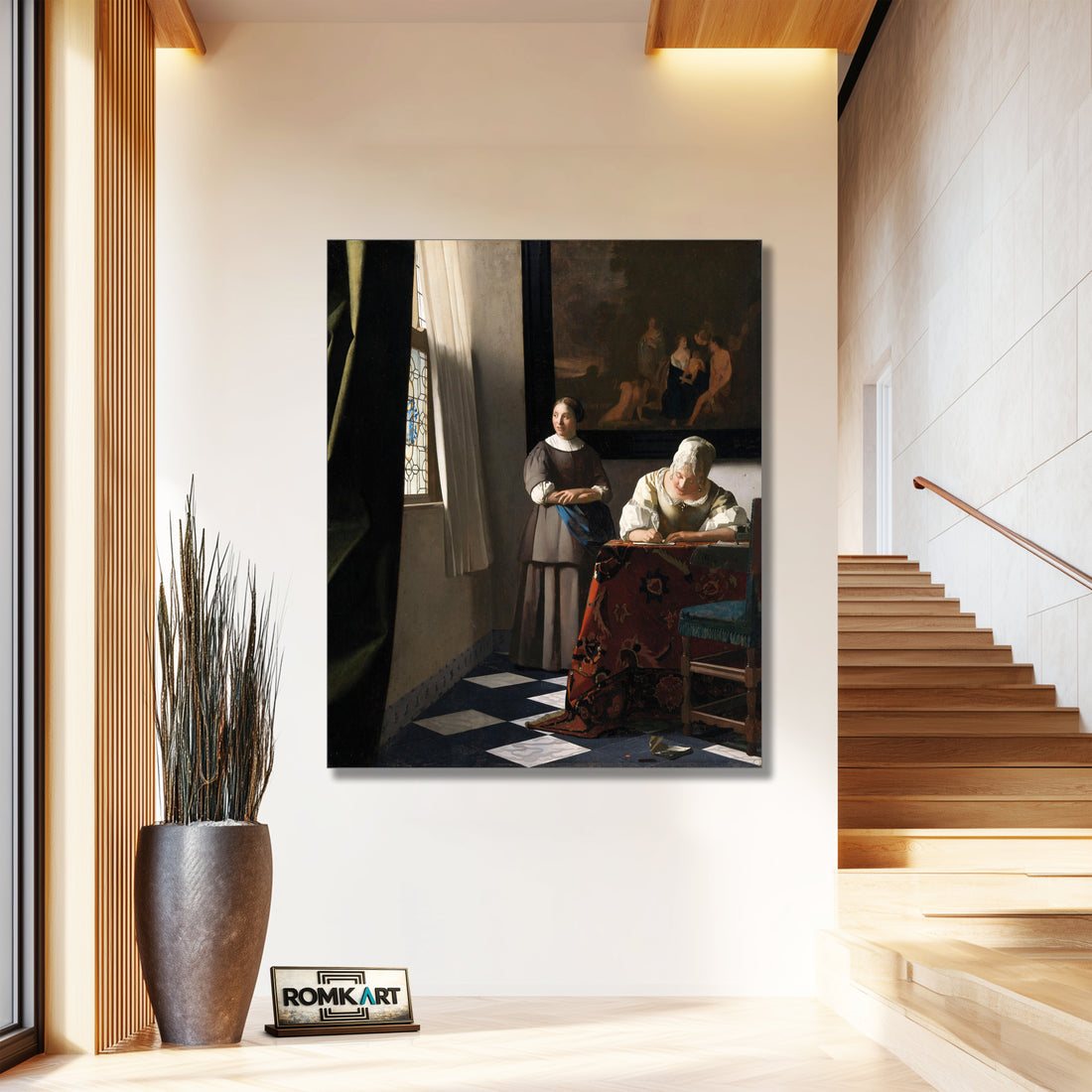 Johannes Vermeer Woman Writing A Letter With Her Maid – Reproduction