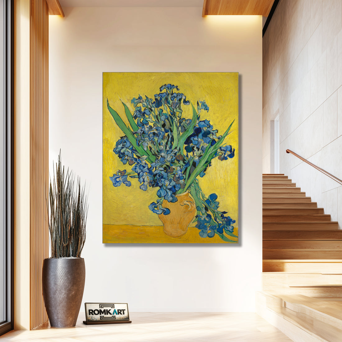 Vincent Van Gogh Vase With Irises Against A Yellow Background 1890 – Reproduction