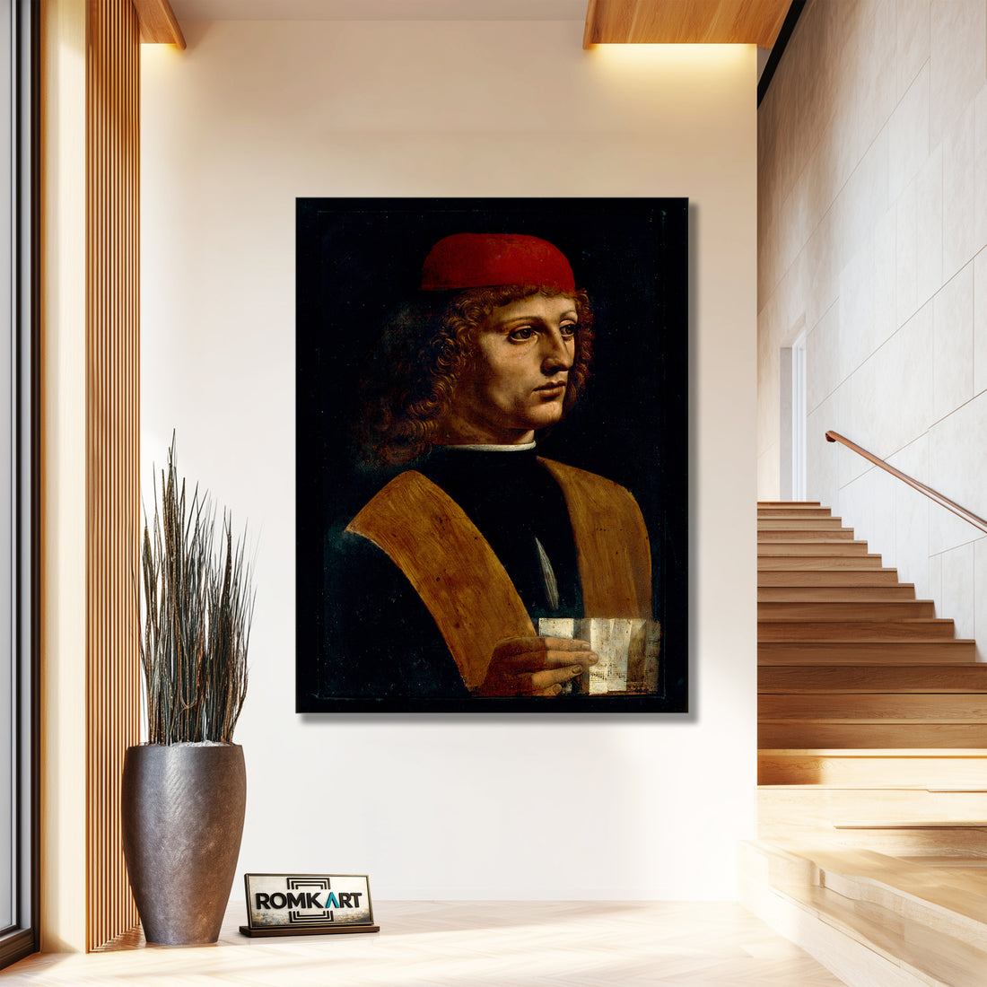 Leonardo Da Vinci Portrait Of A Musician 1485 – Reproduction