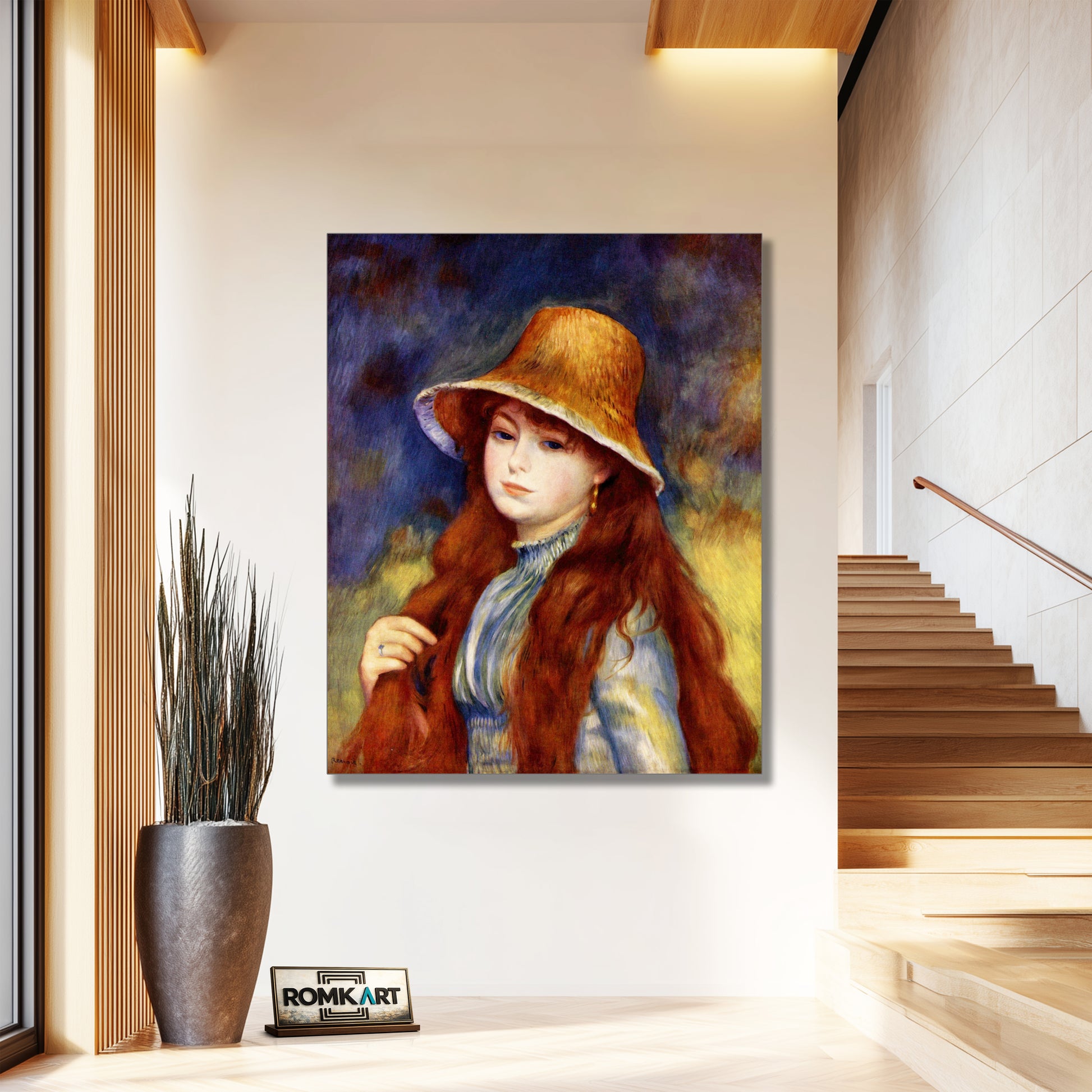 Pierre-auguste Renoir Young Girl In A Straw Hat C1884 – Reproduction