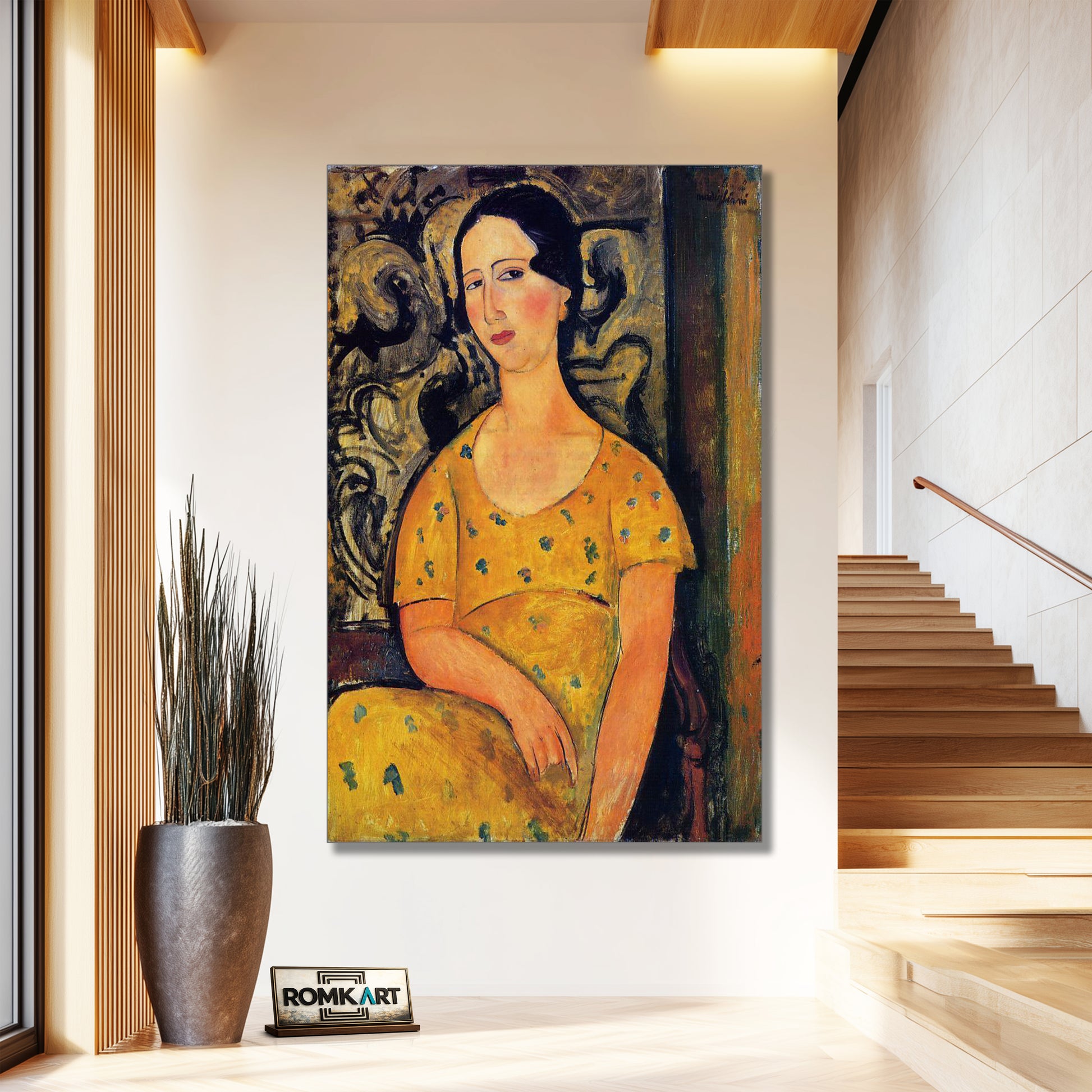 Amedeo Modigliani Young Woman in a Yellow Dress (Madame Modot) 1918 – Reproduction