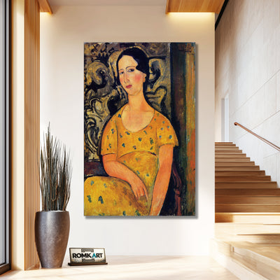 Amedeo Modigliani Young Woman in a Yellow Dress (Madame Modot) 1918 – Reproduction