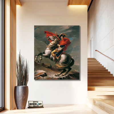 Jacques-louis David Napoleon Crossing The Alps 1801 – Reproduction
