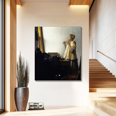 Johannes Vermeer Young Woman With A Pearl Necklace 1665 – Reproduction
