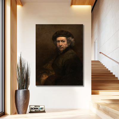 Rembrandt Self-portrait With Beret And Turned-up Collar 1659 – Reproduction
