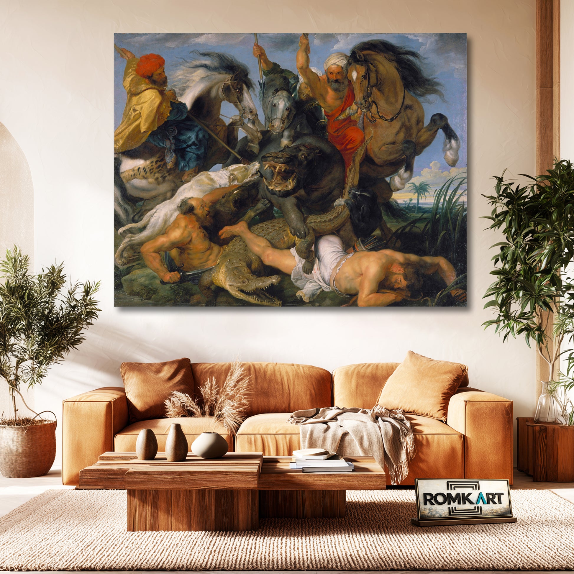 Peter Paul Rubens The Hippopotamus And Crocodile Hunt 1615 – Reproduction