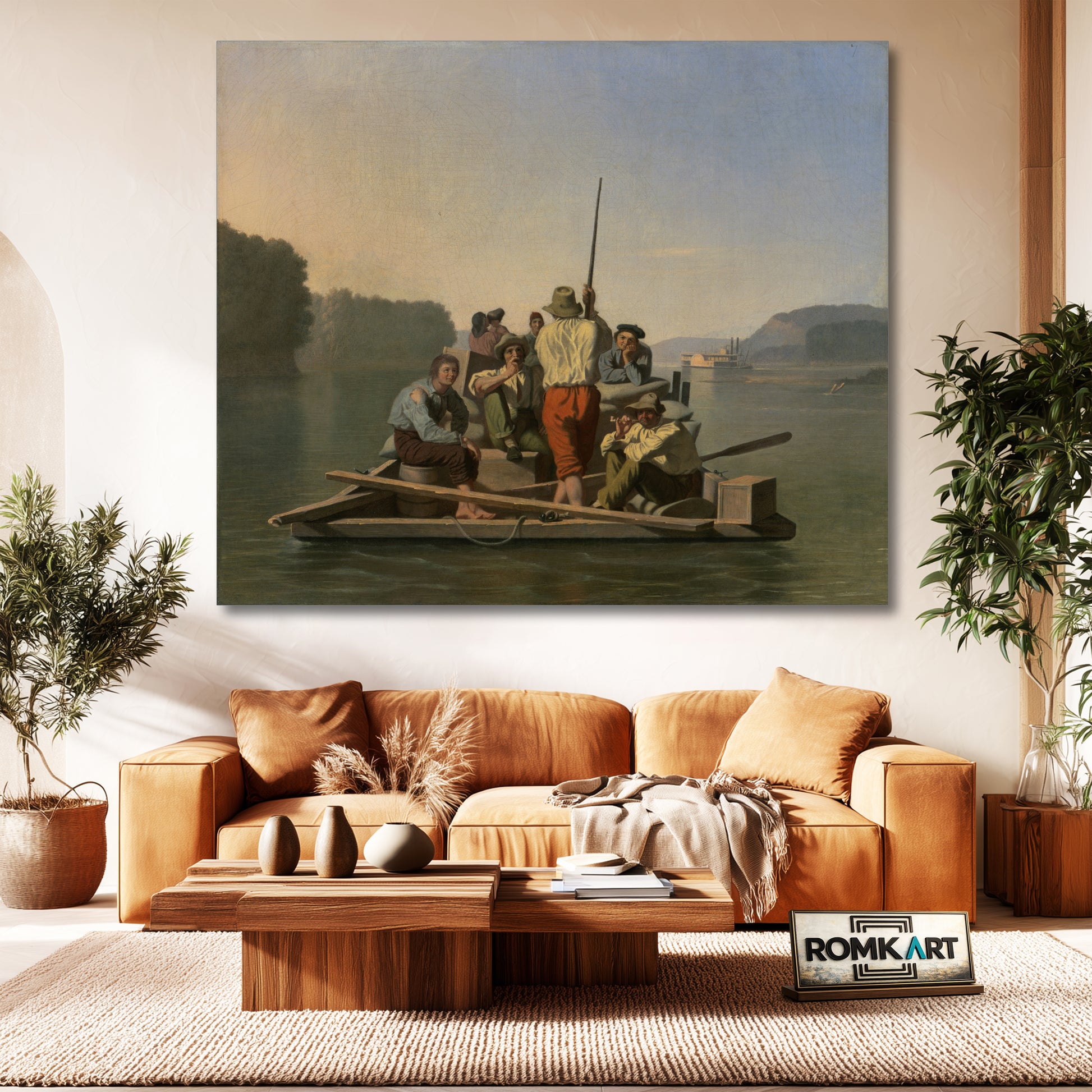 George Caleb Bingham Lighter Relieving A Steamboat Aground – Reproduction