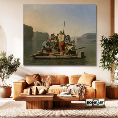 George Caleb Bingham Lighter Relieving A Steamboat Aground – Reproduction