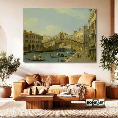 Canaletto Venice A View Of The Grand Canal Looking North Towards The Rialto Bridge – Reproduction