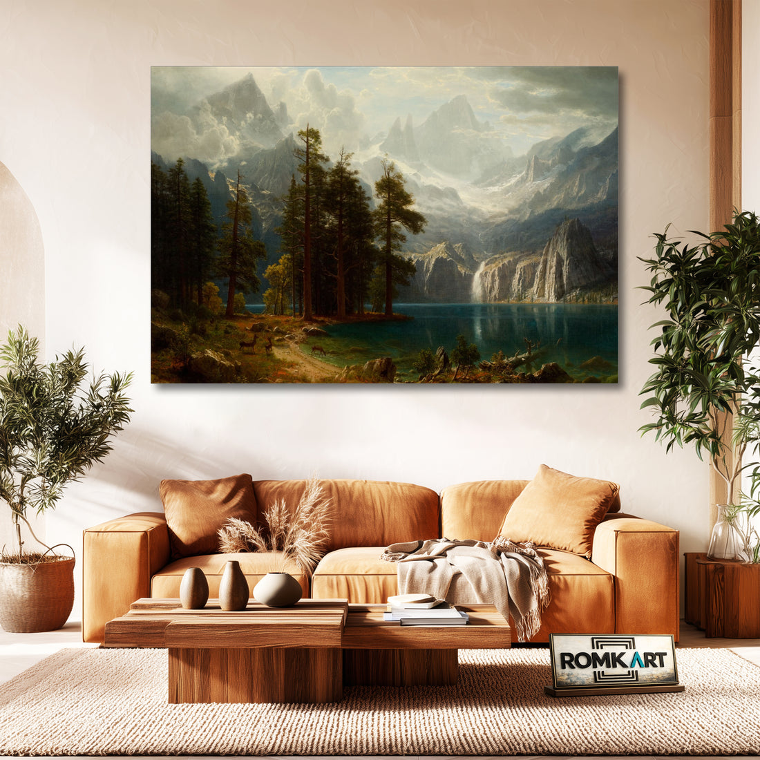 Albert Bierstadt Sierra Nevada 1871 - Reproduction by RomKart - Hand-Painted Oil Painting
