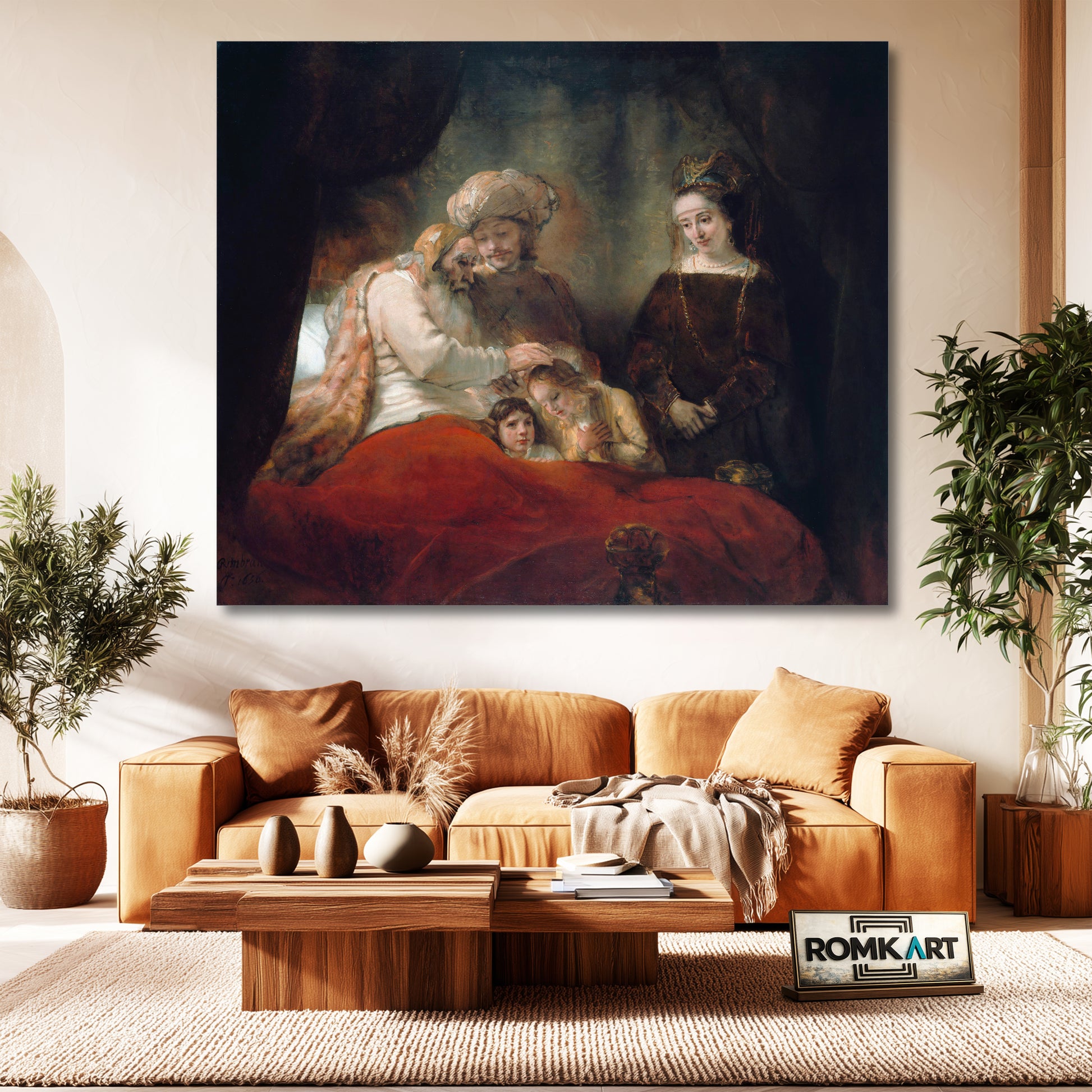 Rembrandt Jacob Blessing The Sons Of Joseph 1656 – Reproduction