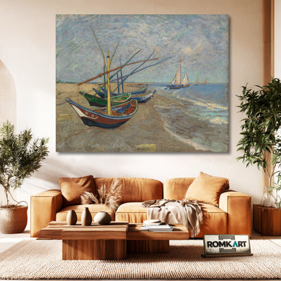Vincent Van Gogh Fishing Boats On The Beach At Saintes-maries 1888 – Reproduction