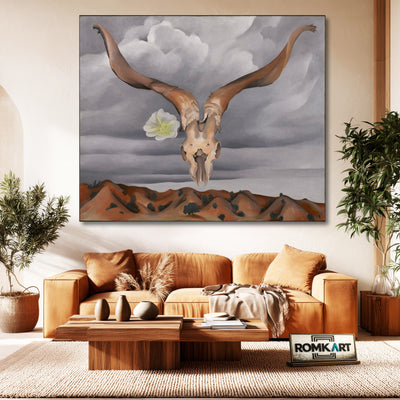 Georgia O'Keeffe Ram's Head White Hollyhock And Little Hills 1935 – Reproduction