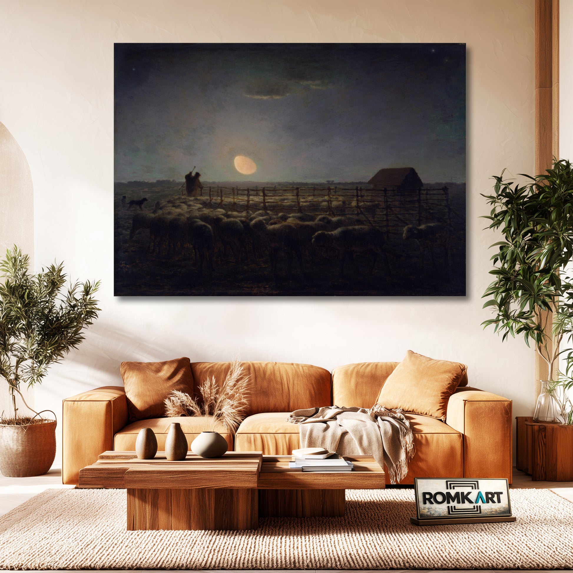 Jean-francois Millet The Sheepfold Moonlight – Reproduction