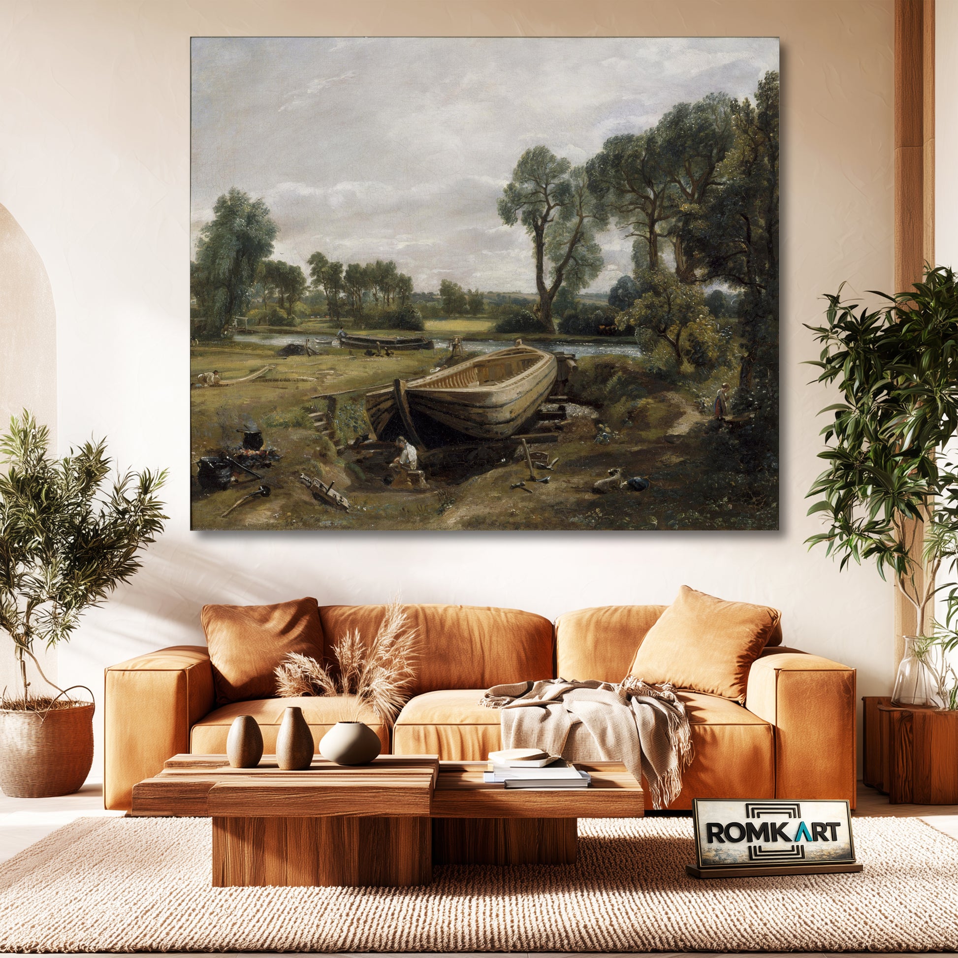 John Constable Boat-building Near Flatford Mill 1815 – Reproduction