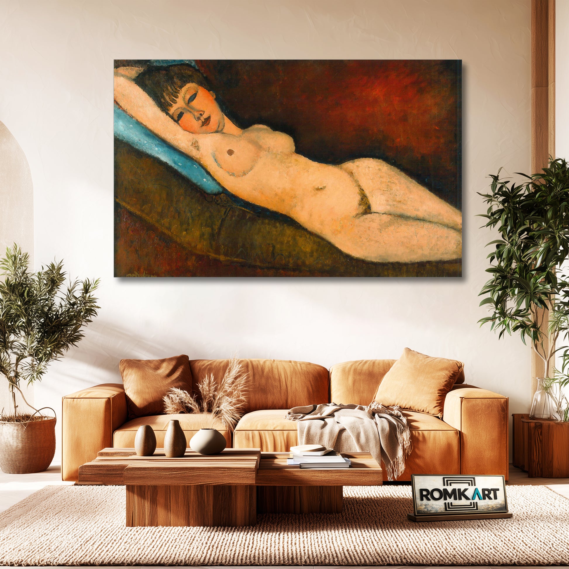 Amedeo Modigliani Reclining Nude On Blue Cushion 1916 – Reproduction