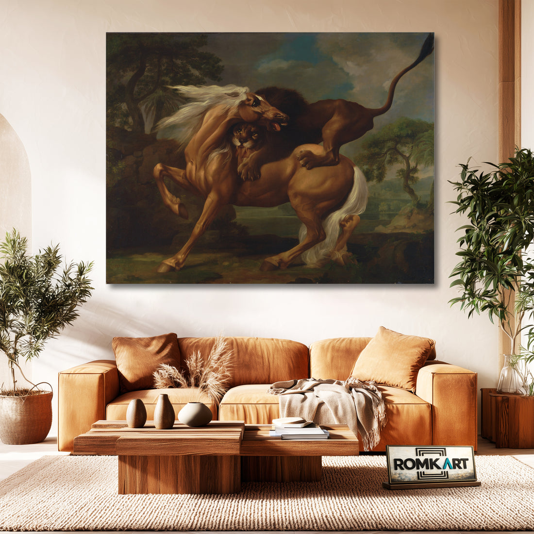 George Stubbs A Lion Attacking A Horse 1762 – Reproduction