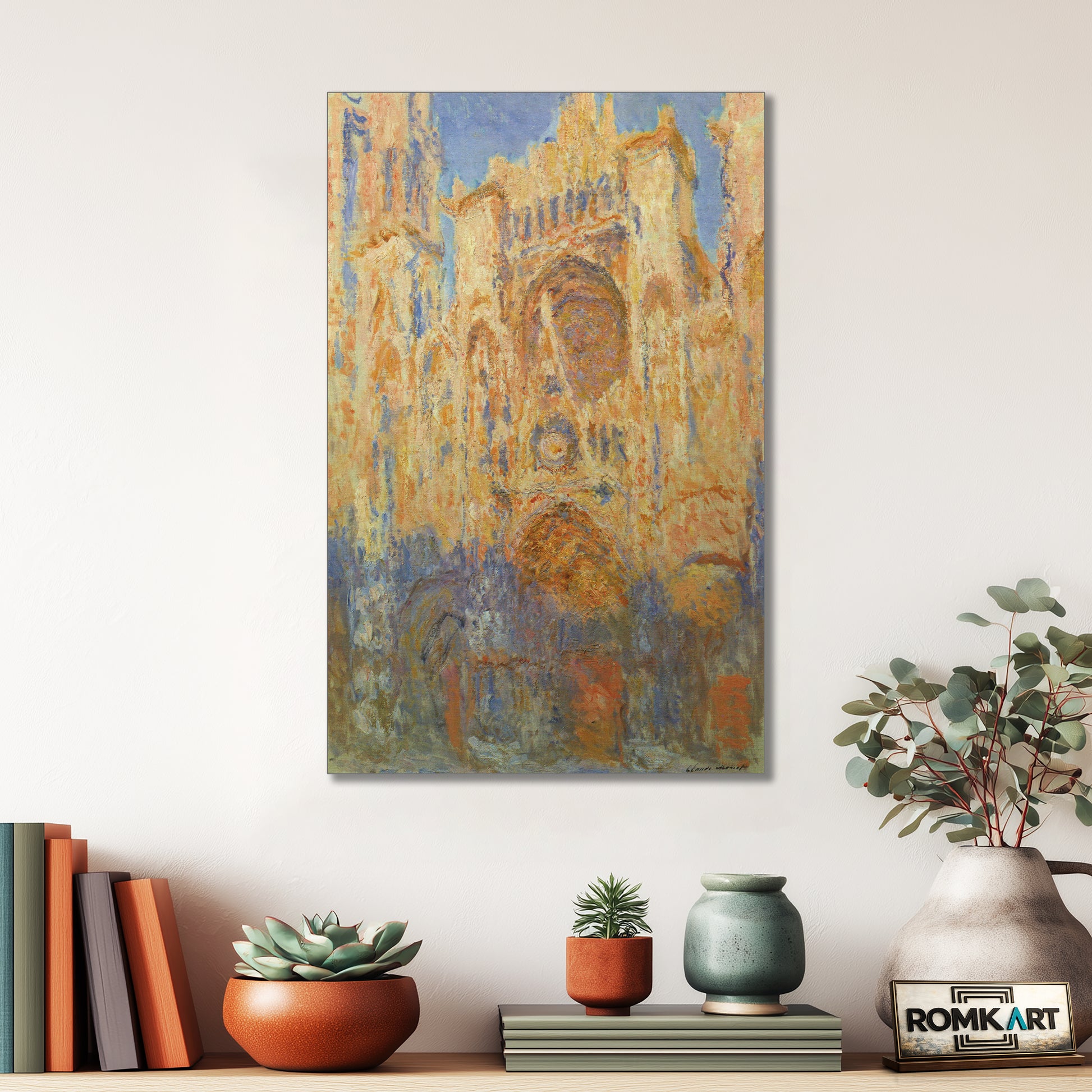 Claude Monet Rouen Cathedral Facade Sunset Harmony In Gold And Blue 1892-1894 – Reproduction