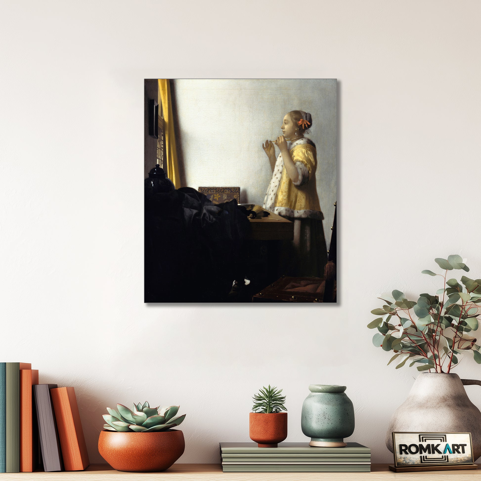 Johannes Vermeer Young Woman With A Pearl Necklace 1665 – Reproduction