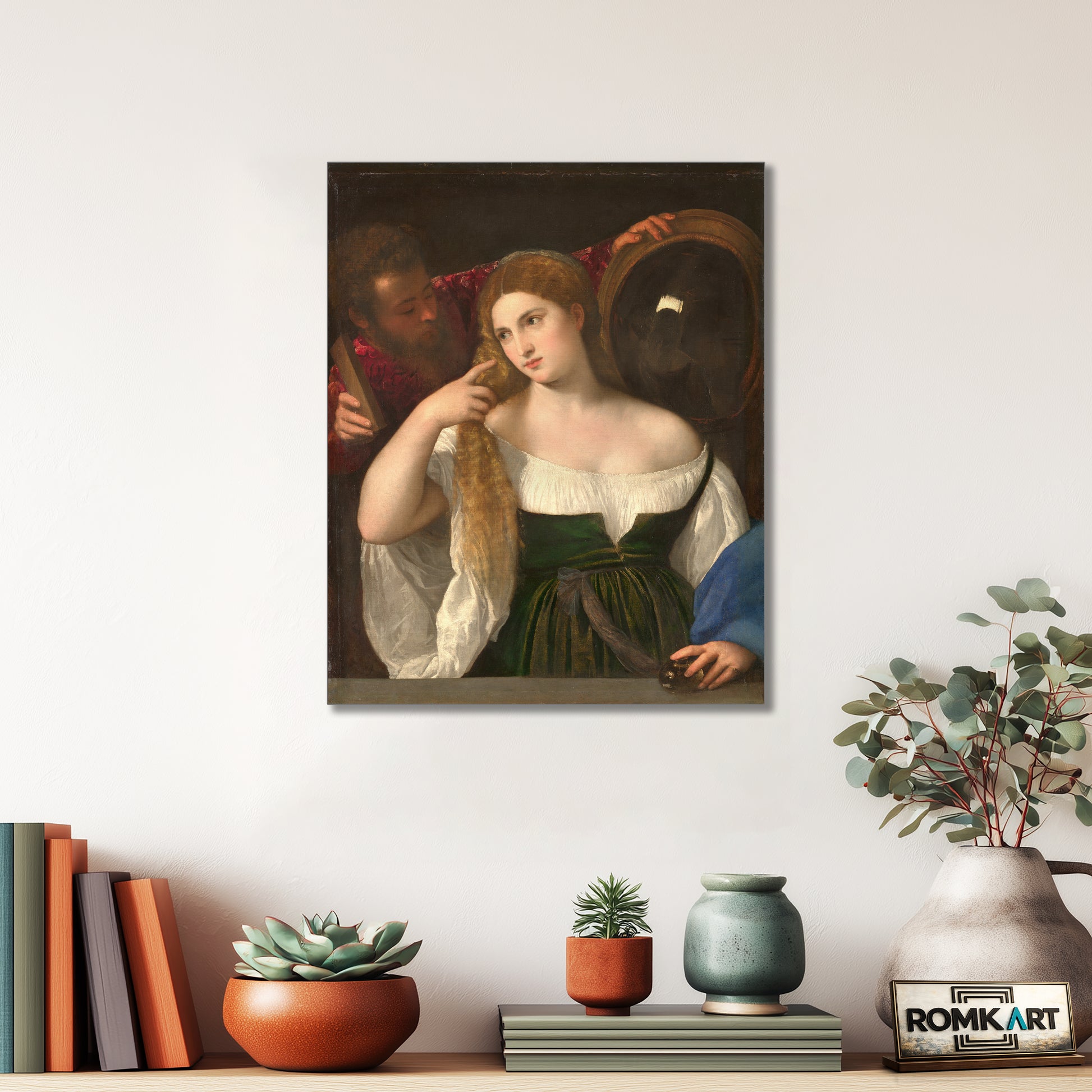 Titian The Woman In The Mirror 1515 – Reproduction