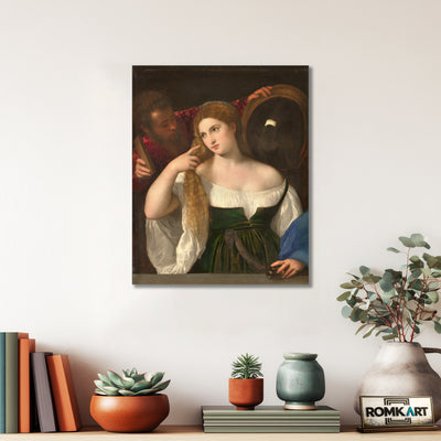 Titian The Woman In The Mirror 1515 – Reproduction