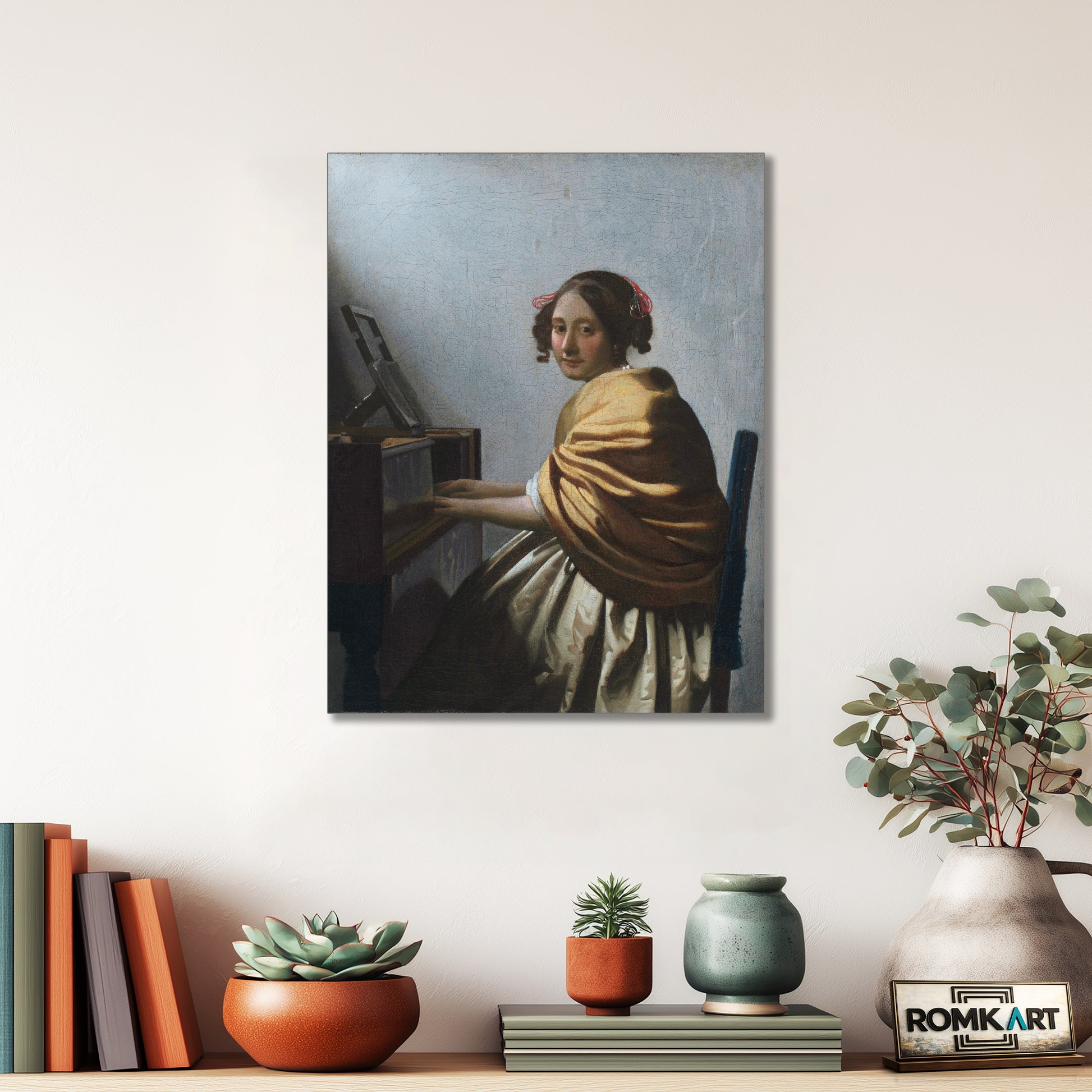 Johannes Vermeer A Young Woman Seated At The Virginals 1670-1672 – Reproduction