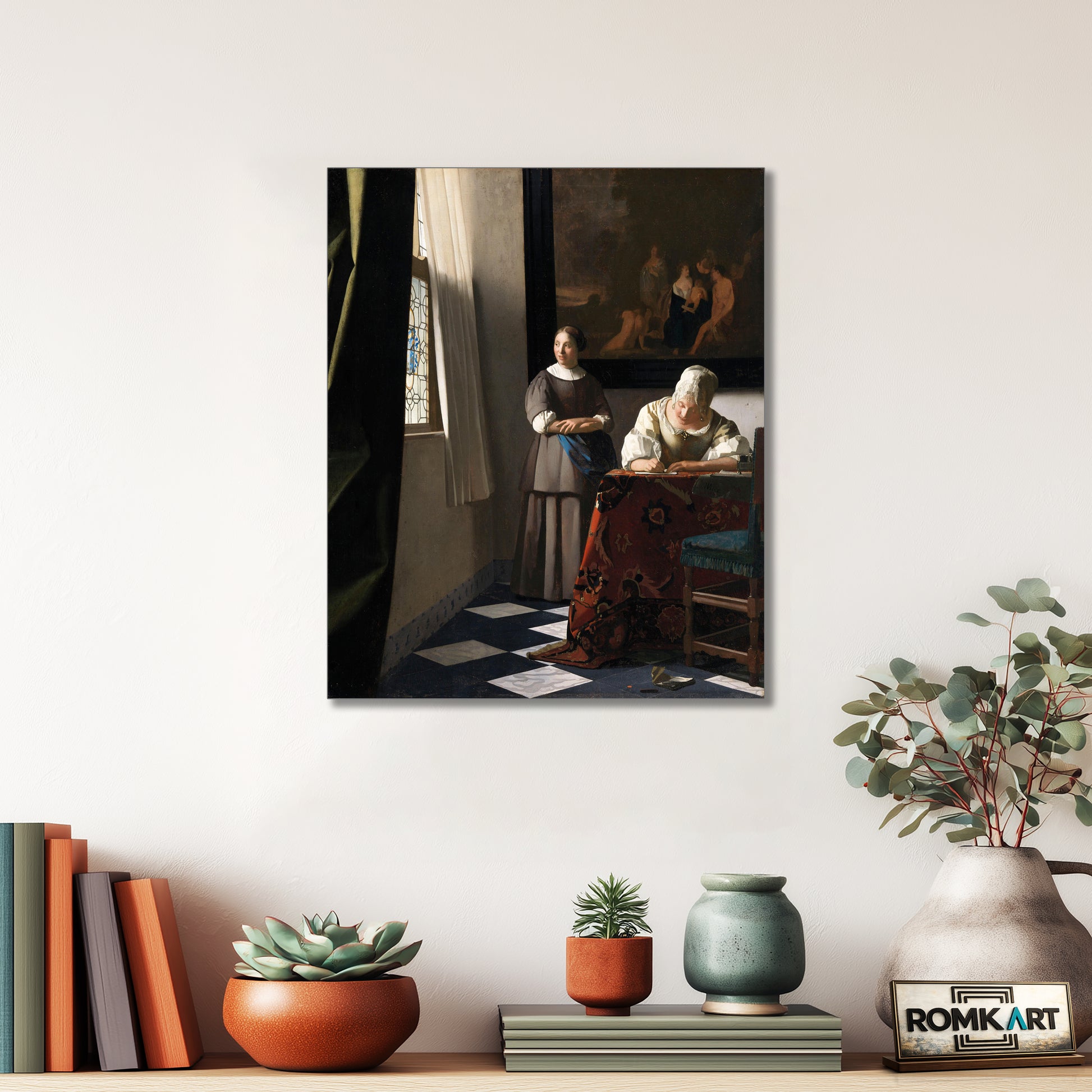 Johannes Vermeer Woman Writing A Letter With Her Maid – Reproduction