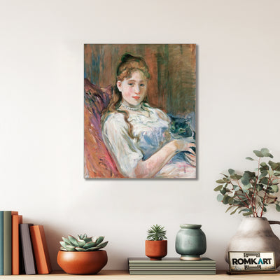 Berthe Morisot A Young Girl With Cat 1892 – Reproduction