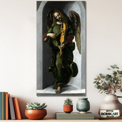 Giovanni Ambrogio De Predis An Angel In Green With A Vielle – Reproduction