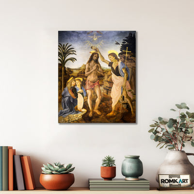 Leonardo Da Vinci The Baptism Of Christ 1470 – Reproduction