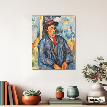 Paul Cezanne Man In A Blue Smock 1896-1897 – Reproduction