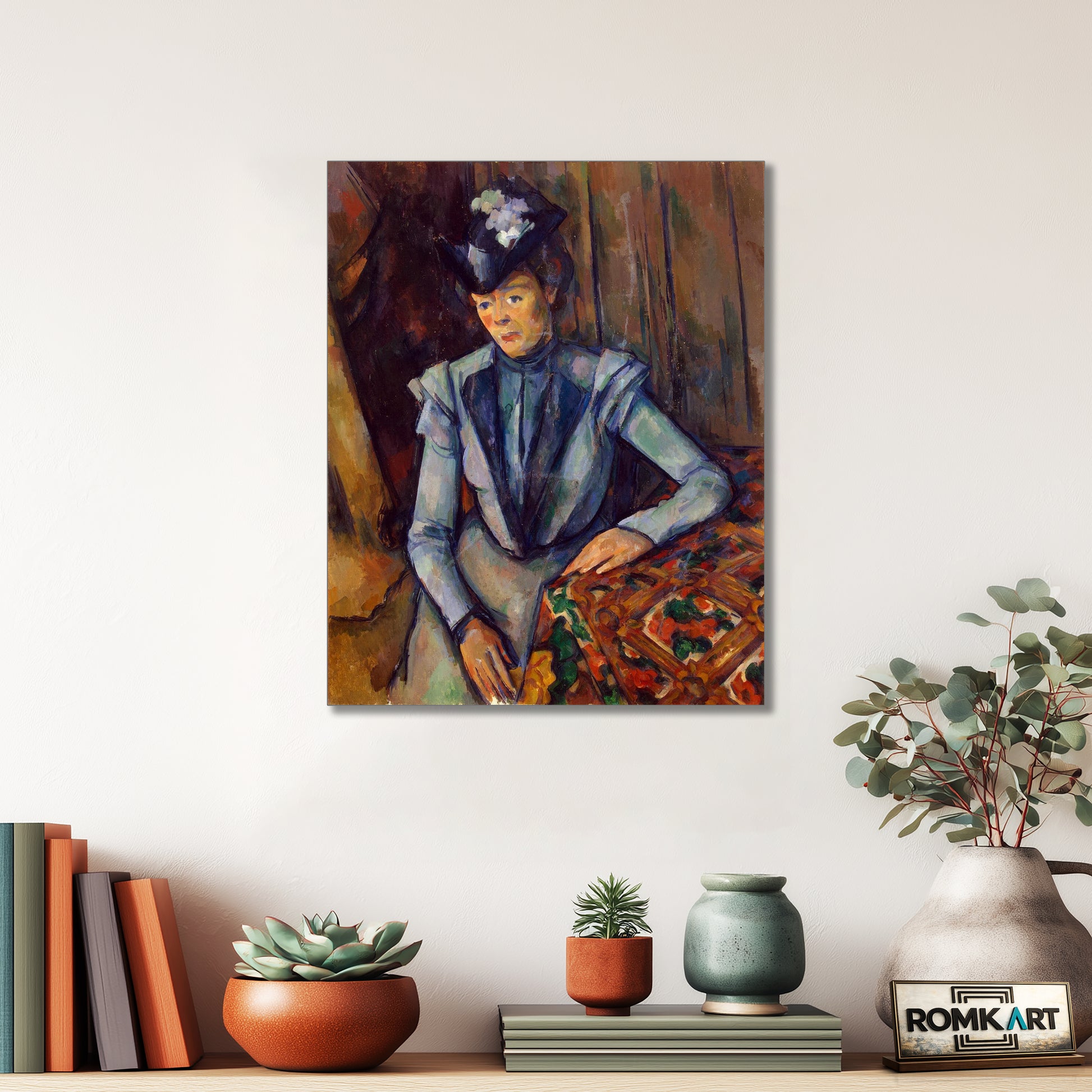 Paul Cezanne Lady In Blue 1900-1904 – Reproduction
