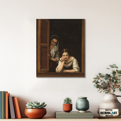 Bartolom Esteban Murillo Two Women At A Window 1665-1675 – Reproduction